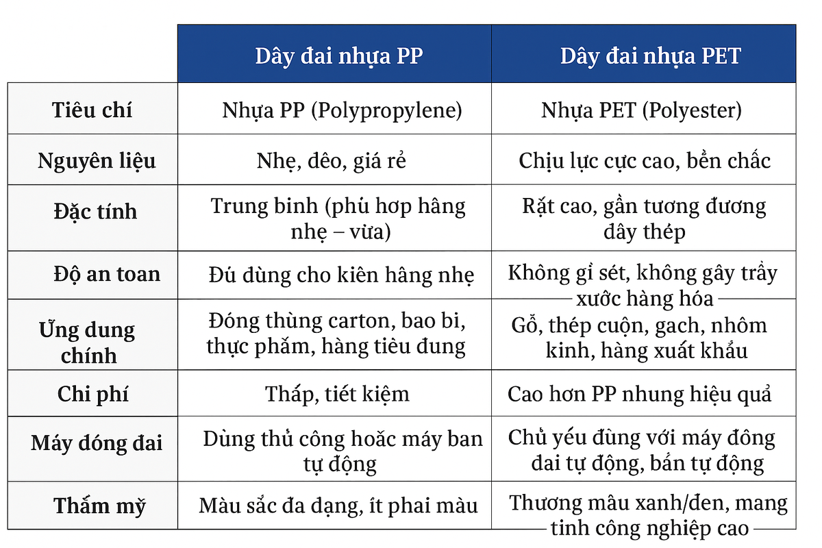 So sánh dây đai